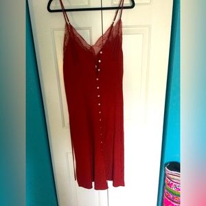 Red midi dress